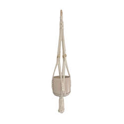 Boho Macrame Plant Hanger Totara - Cream With or Without Pot