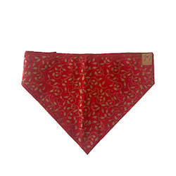 Christmas Dog Bandana Red and Gold