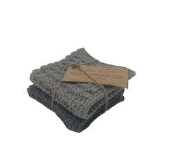 Gift: Knitted Dish Cloth 2 Pack - Grey and Charcoal