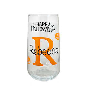 Personalised Halloween Glass with Pumpkins