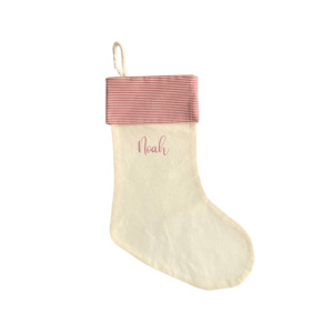 Christmas Stocking Red Striped - Personalised