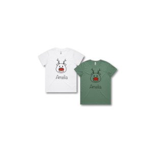 Personalised Kids Christmas T-Shirts Rudolph