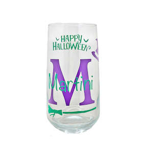 Personalised Halloween Glass with Witches