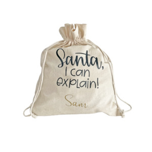 Santa Sack Medium - Santa I can Explain - Personalised