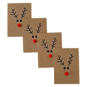 Christmas Card Reindeer 4 Pack