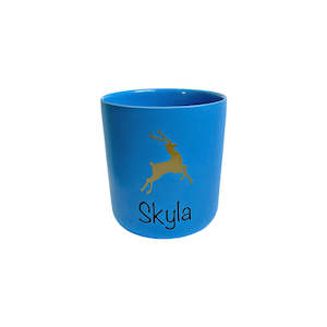 Personalised Gold Reindeer Christmas Bamboo Cup