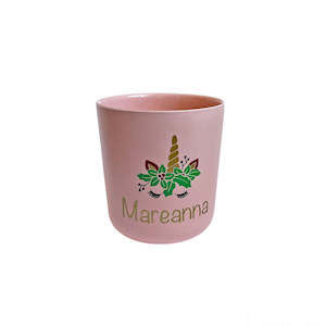 Personalised Christmas Unicorn Bamboo Cup