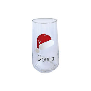 Personalised Santa Hat Christmas Glass