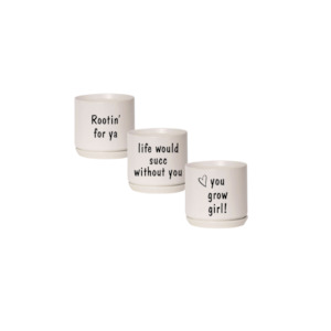 Printed Mini Oslo Pot Parchment - with sayings