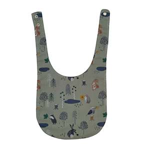 Little Humans Cotton Baby Bib - Woodlands