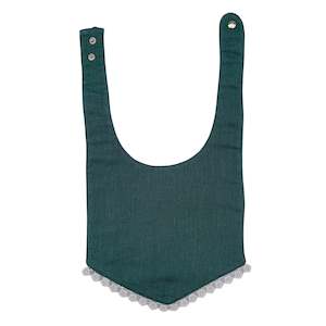 Little Humans Cotton Baby Bib - Forest Green