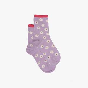 Antler Lurex Daisy Sock Lilac