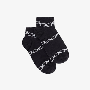 Antler: Antler Black Chain Ankle Sock