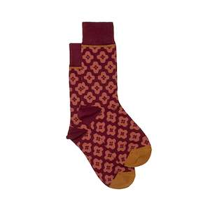 Antler Daisy Sock Garnet