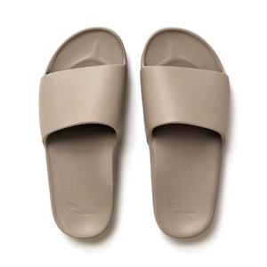 Mens Sandals: Arch Support Slides Taupe