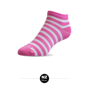 Nz Sock Company: Womens Merino Low Cut Liner Bubblegum/White