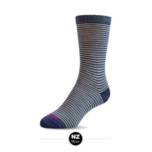 Nz Sock Company: F2024-2 Womens Merino Stripe/ Plain 2 Pack Thundercloud