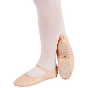 Pink Flat Ballet Shoes with Full Sole for Pre-School & Intro Dancers