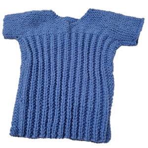 Handmade Woollen Baby Singlet - Periwinkle