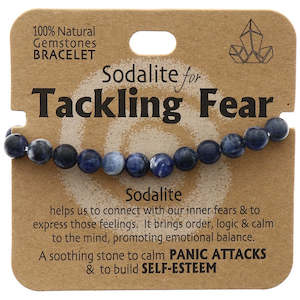 Natural Gemstone Bracelet - Sodalite for Tackling Fear