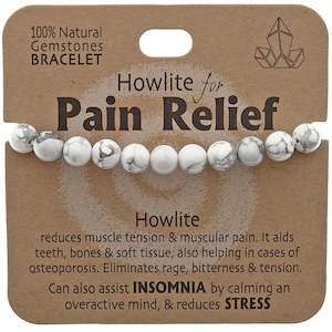 Natural Gemstone Bracelet - Howlite for Pain Relief