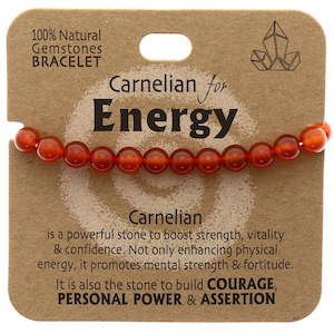 Natural Gemstone Bracelet - Carnelian for Energy