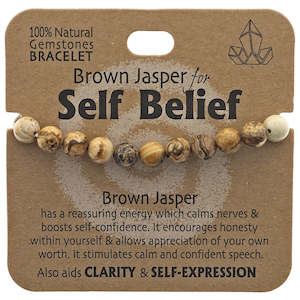 Natural Gemstone Bracelet - Brown Jasper for Self Belief