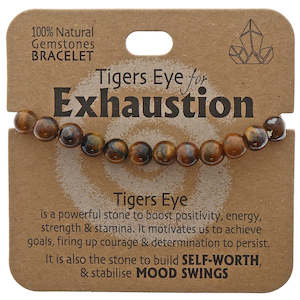 Natural Gemstone Bracelet - Tigers Eye for Exhaustion