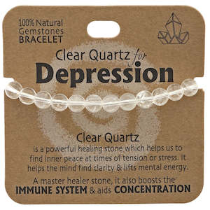 Accessories: Natural Gemstone Bracelet - Clear Quartz for Depression