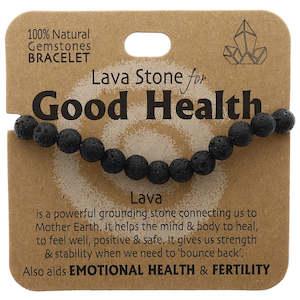 Natural Gemstone Bracelet - Lava Stone for Good Health