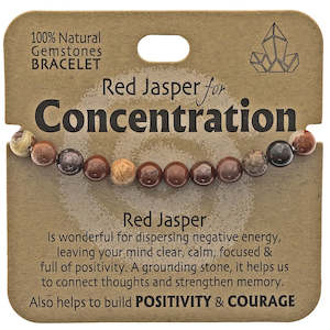 Natural Gemstone Bracelet - Red Jasper for Concentration