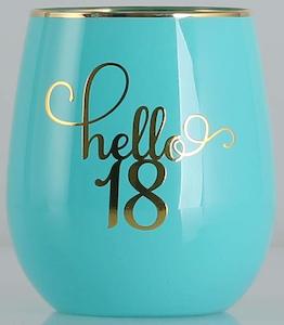 Special Occasion: 18th Stemless Wine Glass