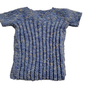 Handmade Baby Singlet - Blue Fleck