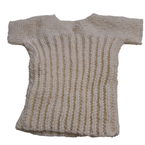 Handmade Woollen Baby Singlet - White