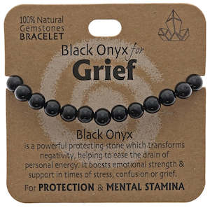 Natural Gemstone Bracelet - Black Onyx for Grief