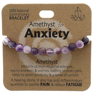 Natural Gemstone Bracelet - Amethyst for Anxiety