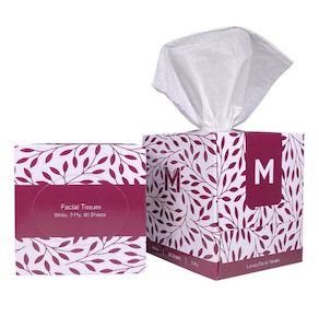 Sanitary disposal: 2 Ply 90 Sheet Cube Facial Tissues