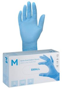 Blue Nitrile Powder Free Gloves - Small