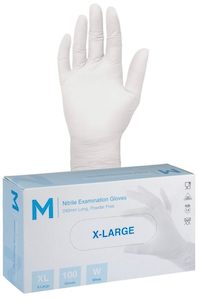 White Nitrile Powder Free Gloves - Extra Large