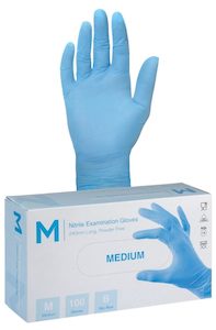 Blue Nitrile Powder Free Gloves - Medium