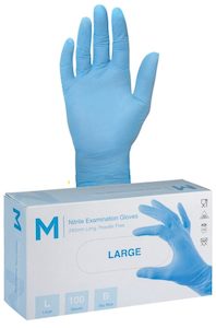 Blue Nitrile Powder Free Gloves - Large