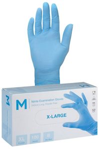 Blue Nitrile Powder Free Gloves - Extra Large