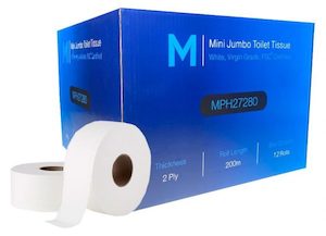 2 Ply 170 Metre Mini Jumbo Toilet Rolls