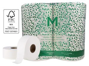 2 Ply Recycled Jumbo Toilet Rolls