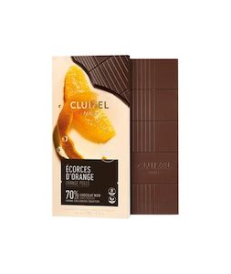 Dairy product wholesaling: Cluizel Tablette Grand Cru Guayas Noir 70% & Ecorce Dórange