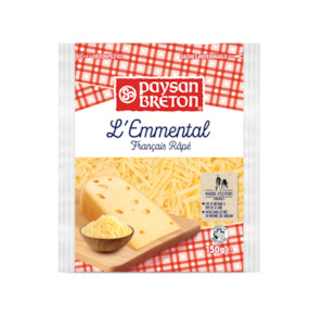 Dairy product wholesaling: Grated Emmental Paysan Breton 150g