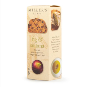 Dairy product wholesaling: Miller's Toast Fig & Sultana 100g