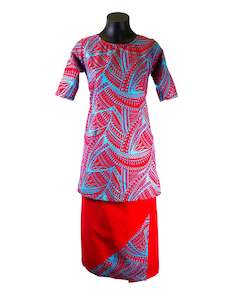 Mesian Ladies 2407 Puletasi Teal Red