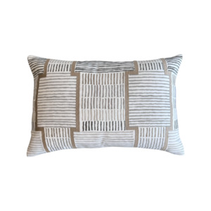 Cushion | Taupe Embroider Geo