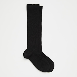 Merino Wool Knee High Socks | CHILD | Essential | Black